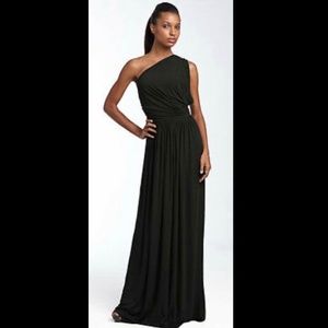 NWT Rachel Pally Black Jersey Grecian Aphrodite One Shoulder Dress, Sz XS